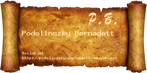 Podolinszky Bernadett névjegykártya
