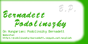 bernadett podolinszky business card